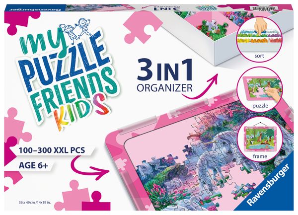 Kinderpuzzle Organizer rosa 3 in 1 100-300 Teile