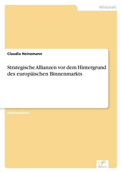Produktbild: Strategische Allianzen vor dem Hintergrund des europ&auml;ischen Binnenmarkts