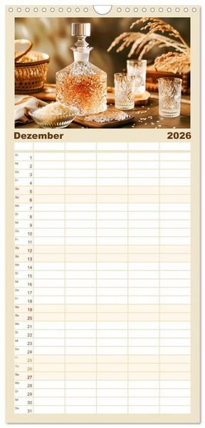 Produktbild: Familienplaner 2026 - Alles Reis oder was?! - Ideen f&uuml;r s&uuml;&szlig;e und herzhafte Reisgerichte mit 5 Spalten (Wandkalender, 21 x 45 cm) CALVENDO