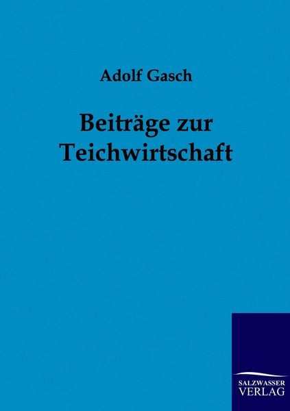 Produktbild: Beitr&auml;ge zur Teichwirtschaft