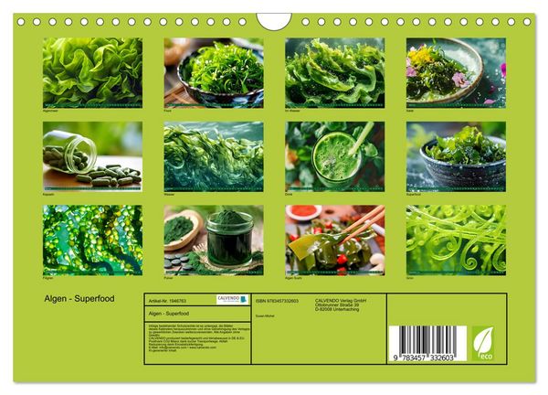 Produktbild: Algen - Superfood (Wandkalender 2026 DIN A4 quer), CALVENDO Monatskalender