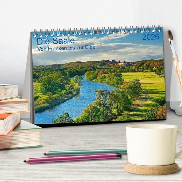 Produktbild: Die Saale Von Franken zur Elbe (Tischkalender 2026 DIN A5 quer), CALVENDO Monatskalender