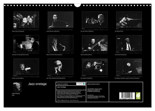Produktbild: Jazz onstage (Wandkalender 2027 DIN A3 quer), CALVENDO Monatskalender