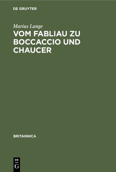 Produktbild: Vom Fabliau zu Boccaccio und Chaucer