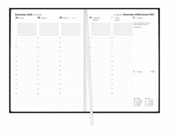 Produktbild: Terminer A6, Leder schwarz 2027