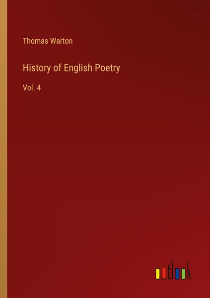 Produktbild: History of English Poetry