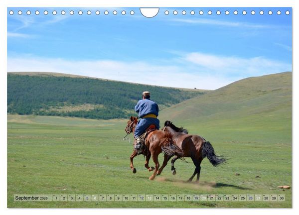 Produktbild: Pferde und Reiter der Mongolei (Wandkalender 2026 DIN A4 quer), CALVENDO Monatskalender