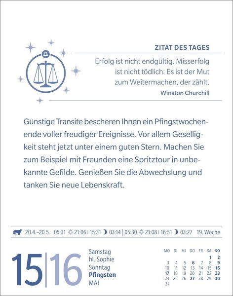 Produktbild: Waage Sternzeichenkalender 2027 - Tagesabrei&szlig;kalender - Ihr Horoskop f&uuml;r jeden Tag