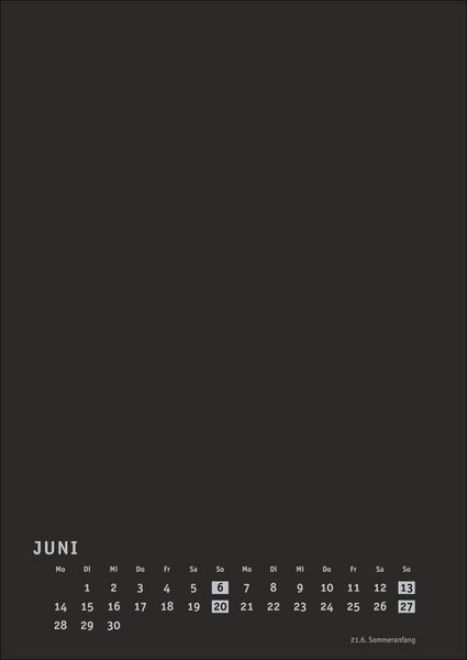 Produktbild: Premium-Bastelkalender schwarz A4 2027