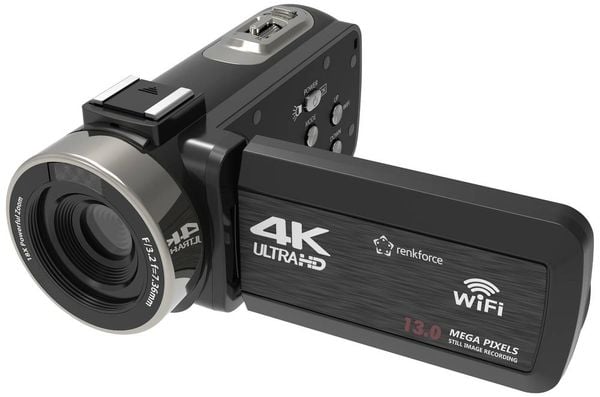 Produktbild: Renkforce RF-5798910 4K Camcorder 7.6cm 3 Zoll 13 Megapixel Schwarz