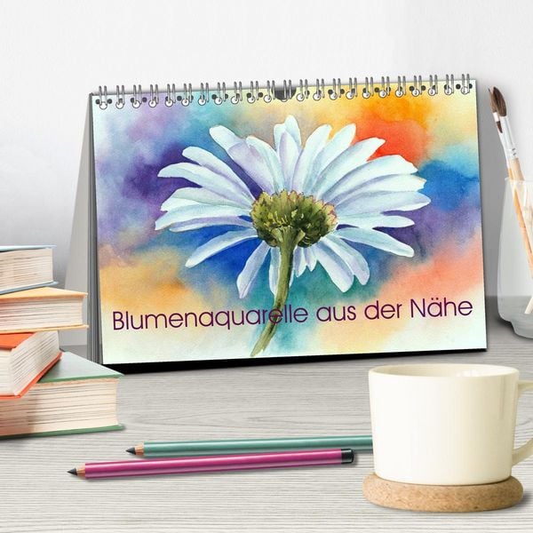 Produktbild: Blumenaquarelle aus der N&auml;he (Tischkalender 2026 DIN A5 quer), CALVENDO Monatskalender