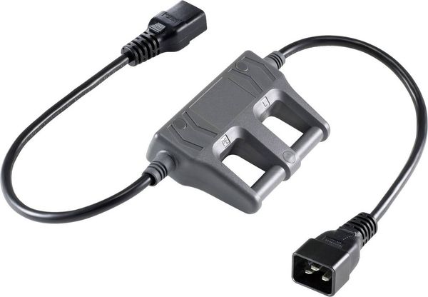 Produktbild: VOLTCRAFT CAA-1L 16 Messadapter Kaltger&auml;te-Stecker C20 - Kaltger&auml;te-Buchse C19 Dunkelgrau