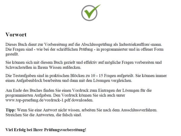 Produktbild: Top-Pr&uuml;fung Industriekauffrau / Industriekaufmann