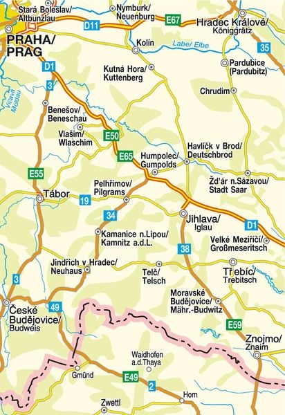 Produktbild: Tschechien - Stra&szlig;enkarte Mittelboehmen 1 : 200 000