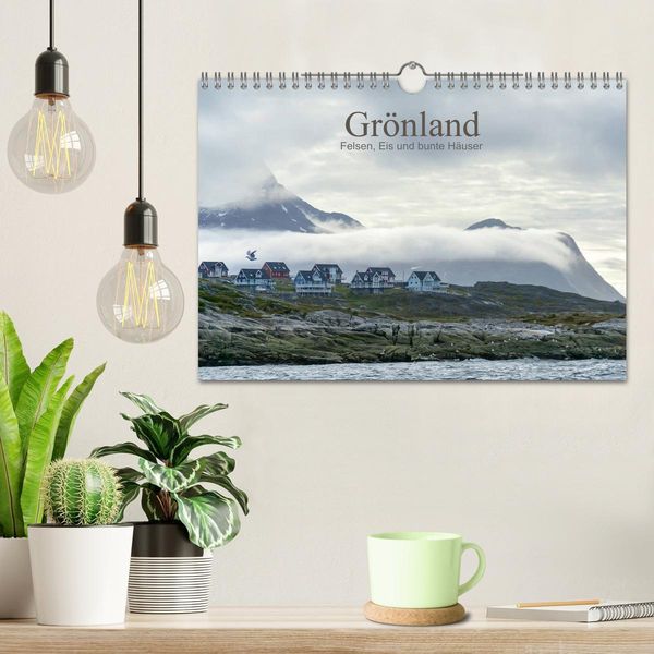Produktbild: Gr&ouml;nland - Felsen, Eis und bunte H&auml;user (Wandkalender 2026 DIN A4 quer), CALVENDO Monatskalender