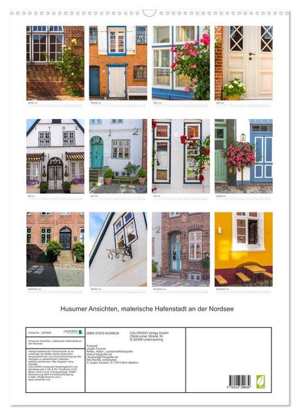 Produktbild: Husumer Ansichten, malerische Hafenstadt an der Nordsee (Wandkalender 2026 DIN A2 hoch), CALVENDO Monatskalender