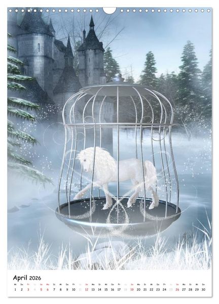 Produktbild: Einhorn und Pegasus (Wandkalender 2026 DIN A3 hoch), CALVENDO Monatskalender