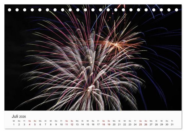 Produktbild: Feuerwerke - Kunstwerke am Himmel (Tischkalender 2026 DIN A5 quer), CALVENDO Monatskalender