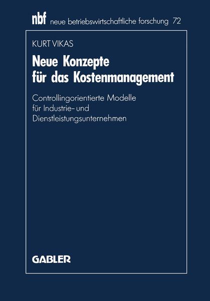 Produktbild: Neue Konzepte f&uuml;r das Kostenmanagement