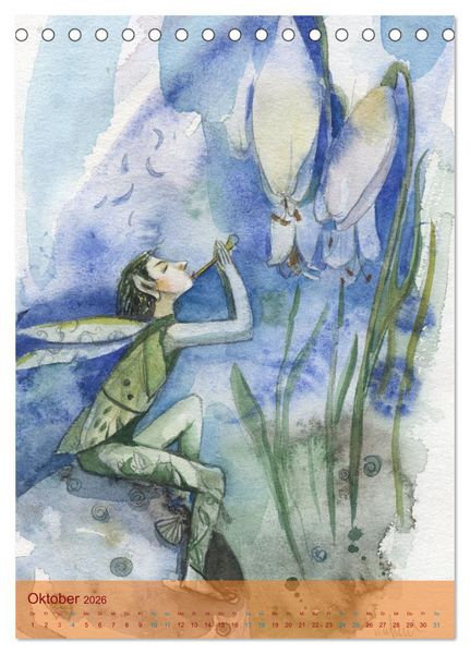 Produktbild: Im Elfenreich- Zauber und Magie der Elfen in sch&ouml;nen Aquarellen (Tischkalender 2026 DIN A5 hoch), CALVENDO Monatskalender
