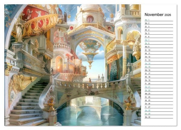 Produktbild: Venezianische Impressionen - Kunstvolle Fantasiewerke (PLANER) (Wandkalender 2026 DIN A2 quer), CALVENDO Monatskalender