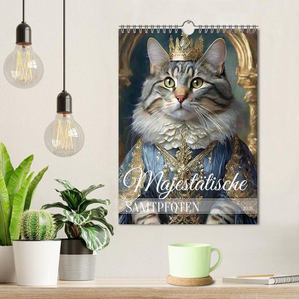 Produktbild: Majest&auml;tische Samtpfoten (Wandkalender 2026 DIN A4 hoch), CALVENDO Monatskalender