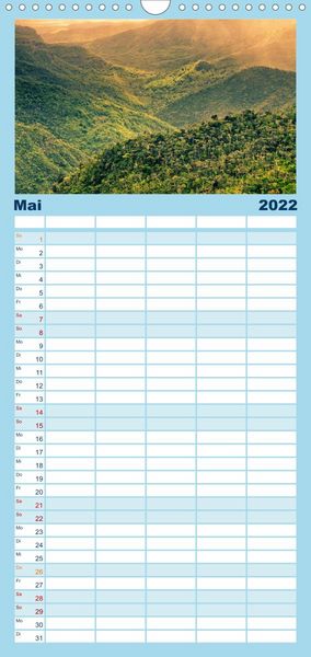 Produktbild: Familienplaner Inselparadies Mauritius (Wandkalender 2022 , 21 cm x 45 cm, hoch)