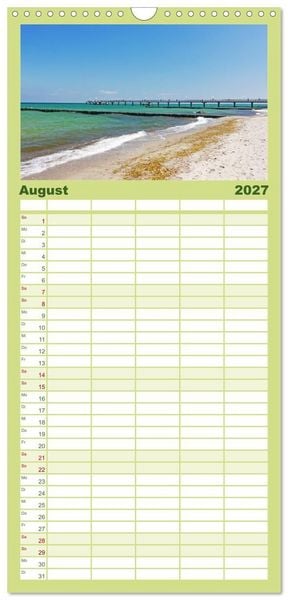 Produktbild: Familienplaner 2027 - Ostseebad K&uuml;hlungsborn. Erholung mit allen Sinnen mit 5 Spalten (Wandkalender, 21 x 45 cm) CALVENDO