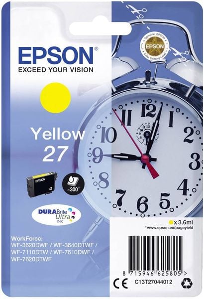 Epson Druckerpatrone T2704, 27 Original Gelb C13T27044012