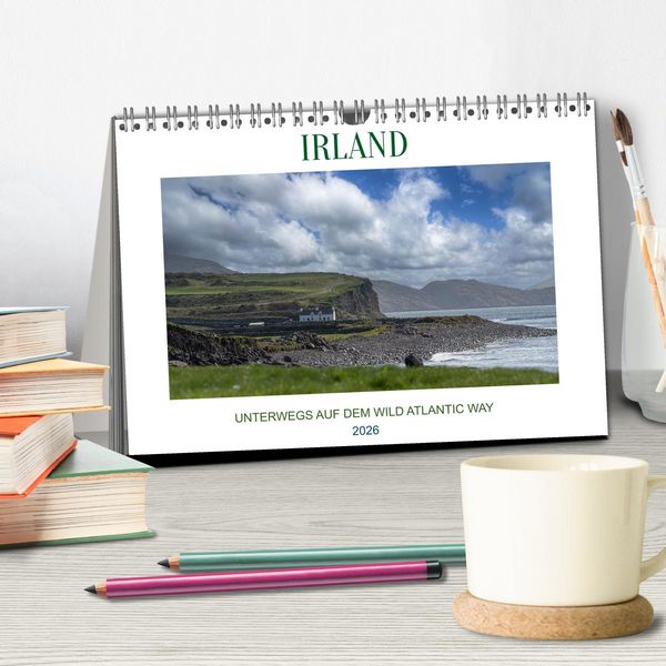 Produktbild: Irland - Unterwegs auf dem Wild Altantic Way (Tischkalender 2026 DIN A5 quer), CALVENDO Monatskalender