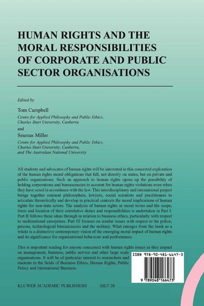 Produktbild: Human Rights and the Moral Responsibilities of Corporate and Public Sector Organisations