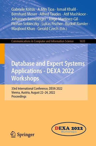 Produktbild: Database and Expert Systems Applications - DEXA 2022 Workshops