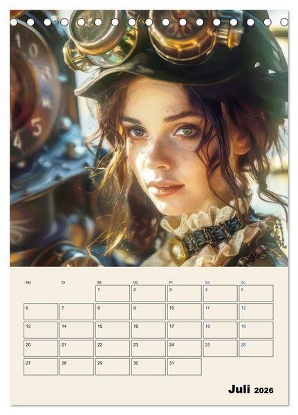 Produktbild: Steampunk - Mechanische Fantasiewelt (Tischkalender 2026 DIN A5 hoch), CALVENDO Monatskalender
