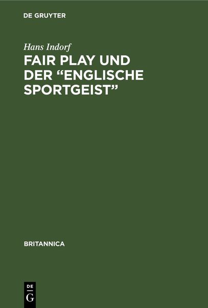 Produktbild: Fair Play und der &bdquo;Englische Sportgeist&ldquo;
