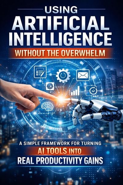 Produktbild: Using Artificial Intelligence Without Overwhelm: A Simple Framework for Turning AI Tools Into Real Productivity Gains