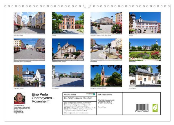 Produktbild: Eine Perle Oberbayerns - Rosenheim (Wandkalender 2026 DIN A3 quer), CALVENDO Monatskalender