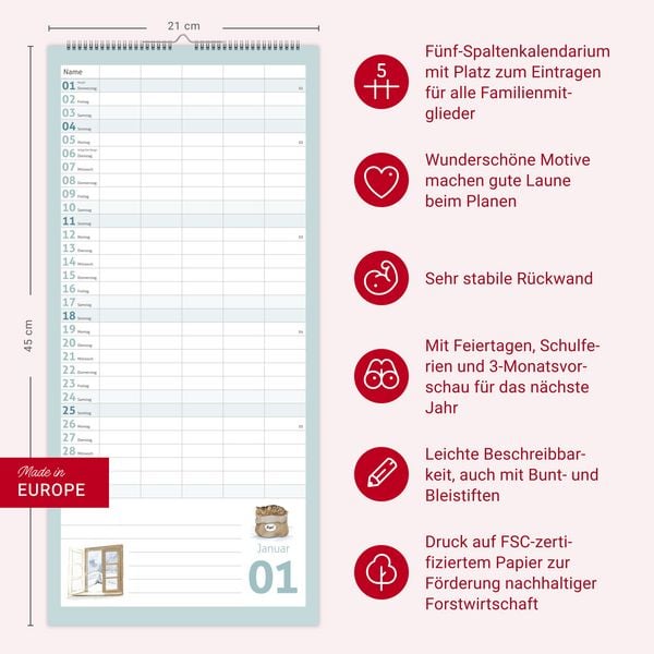 Produktbild: Times&more Schaffner Familienplaner 2026