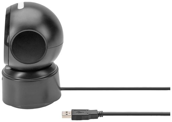 Produktbild: Digitus DA-81005 2D Barcode-Scanner Kabelgebunden 1D, 2D Laser Schwarz Desktop-Scanner (Station&auml;r) USB