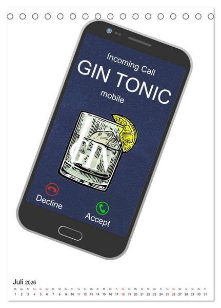 Produktbild: Gin & Tonic - Fun Stuff (Tischkalender 2026 DIN A5 hoch), CALVENDO Monatskalender