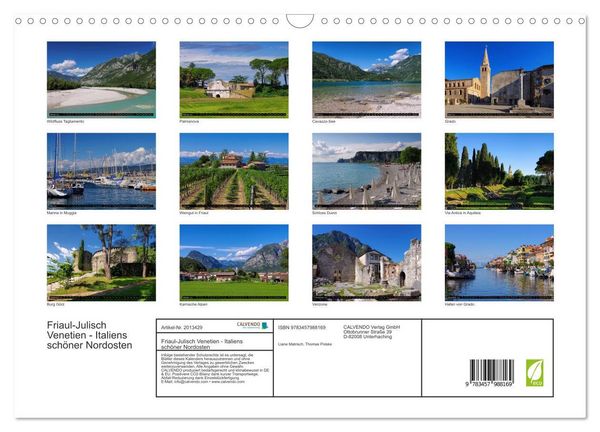 Produktbild: Friaul-Julisch Venetien - Italiens sch&ouml;ner Nordosten (Wandkalender 2026 DIN A3 quer), CALVENDO Monatskalender