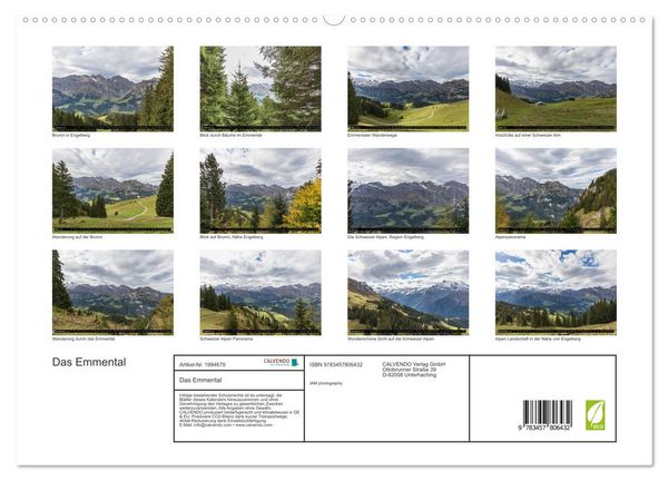 Produktbild: Das Emmental (hochwertiger Premium Wandkalender 2026 DIN A2 quer), Kunstdruck in Hochglanz