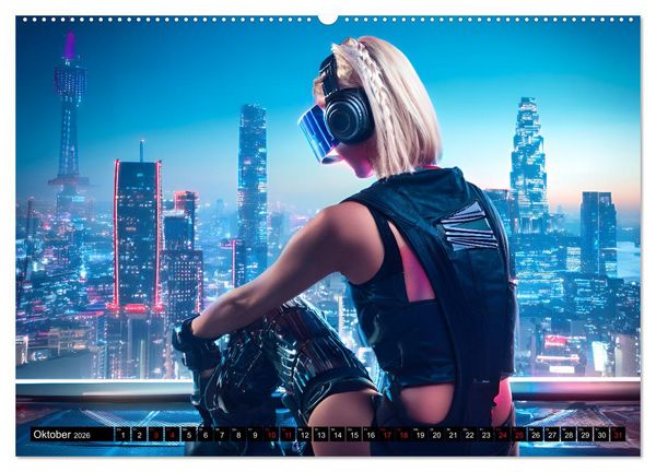 Produktbild: Cyberpunk (Wandkalender 2026 DIN A2 quer), CALVENDO Monatskalender