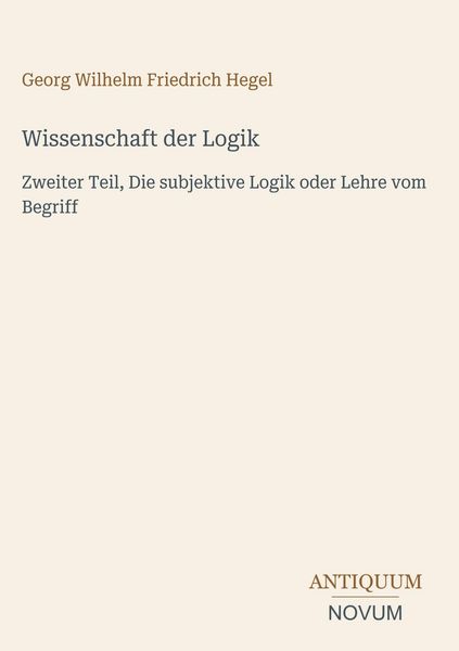 Produktbild: Wissenschaft der Logik