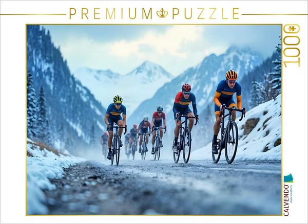 Produktbild: CALVENDO Puzzle Winterritt &uuml;ber den Pass | 1000 Teile Lege-Gr&ouml;&szlig;e 64x48cm Foto-Puzzle f&uuml;r gl&uuml;ckliche Stunden