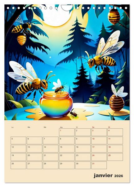 Produktbild: Les fables illustr&eacute;es (Calendrier mural 2026 DIN A4 horizontal), CALVENDO calendrier mensuel