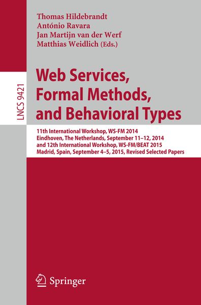 Produktbild: Web Services, Formal Methods, and Behavioral Types