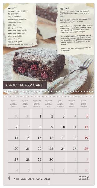 Produktbild: vegan indulgences - one plant-based recipe for each month (Wall Calendar 2026 12 &times; 12 Inch) CALVENDO 12 Month Wall Calendar