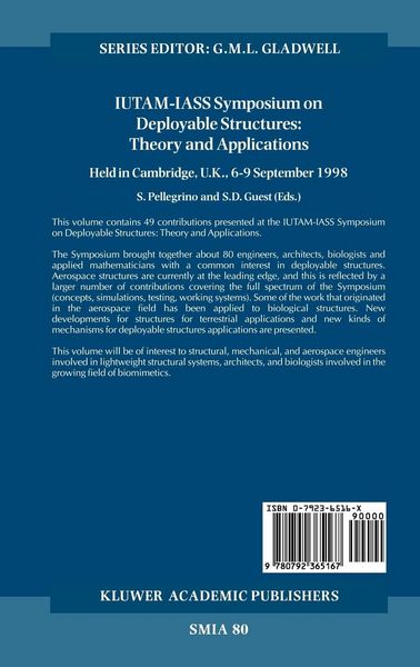 Produktbild: IUTAM-IASS Symposium on Deployable Structures: Theory and Applications