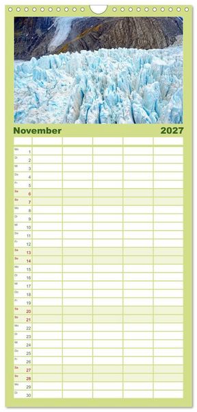 Produktbild: Familienplaner 2027 - Neuseeland - Land der Kontraste mit 5 Spalten (Wandkalender, 21 x 45 cm) CALVENDO