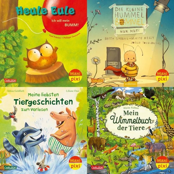 Maxi-Pixi-4er-Set 103: Bilderbuchspaß mit tollen Tieren (4x1 Exemplar), Set von , Carlsen, 978-3-551-03068-9